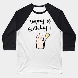 Happy birthday kawaii candle Baseball T-Shirt